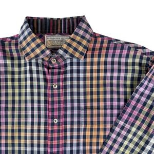 Alexander Julian Private Reserve Italian Cotton Plaid Shirt Mens XL Multicolor